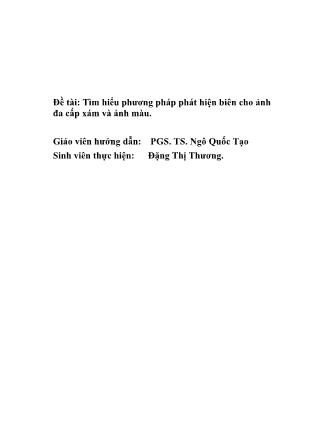 Đồ án Tìm hiểu phương pháp phát hiện biên cho ảnh đa cấp xám và ảnh màu - Đặng Thị Thương