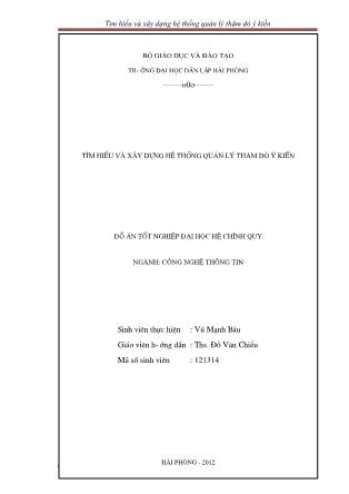 Đồ án Tìm hiểu và xây dựng hệ thống quản lý thăm dò ý kiến - Vũ Mạnh Báu