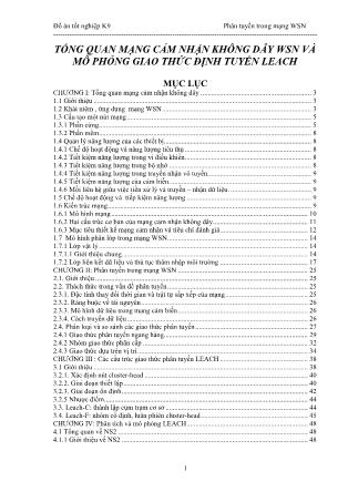 Đồ án Tổng quan mạng cảm nhận không dây WSN và mô phỏng giao thức định tuyến Leach