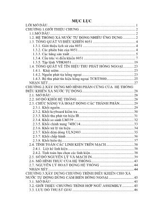 Đồ án Ứng dụng của VĐK 8051 vào hệ thống xả nước tự động dùng cám biến hồng ngoại