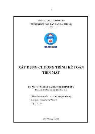 Đồ án Xây dựng chương trình kế toán tiền mặt - Nguyễn Văn Vỵ