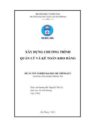 Đồ án Xây dựng chương trình quản lý và kế toán kho hàng - Nguyễn Văn Vy