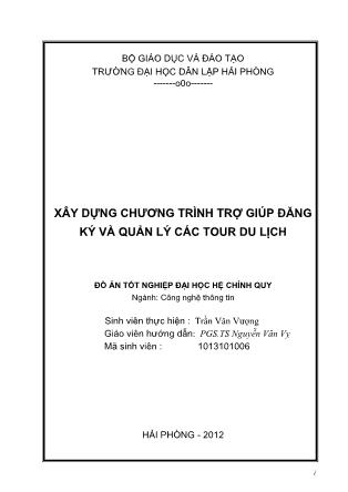 Đồ án Xây dựng chương trình trợ giúp đăng ký và quản lý các tour du lịch - Trần Văn Vượng