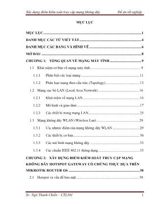 Đồ án Xây dựng điểm kiểm soát truy cập mạng không dây - Ngô Thanh Chiến