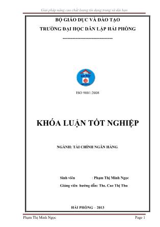 Giải pháp nâng cao chất lượng tín dụng trung và dài hạn tại ngân hàng TMCP ngoại thương Việt Nam - Phạm Thị Minh Ngọc