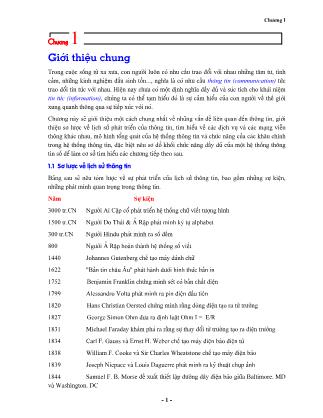 Giáo trình Cơ sở thông tin số - Chương 1: Giới thiệu chung