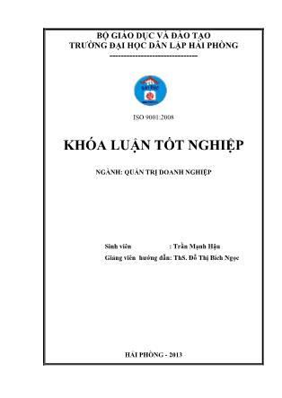 Giáo trình Phân tích tài chính và một số biện pháp cải thiện tình hình tài chính tại công ty cổ phần thương mại Hiếu Trung - Trần Mạnh Hậu