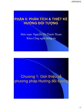Giáo trình Phân tích và thiết kế hướng đối tượng - Nguyễn Thị Thanh Thoan
