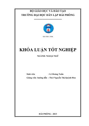 Khóa luận A contrastive analysis of consonants in English and Vietnamese - Lê Hoàng Tuấn