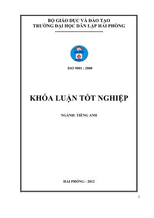 Khóa luận A study on business idioms relating to specific business activities - Bùi Thị Hà