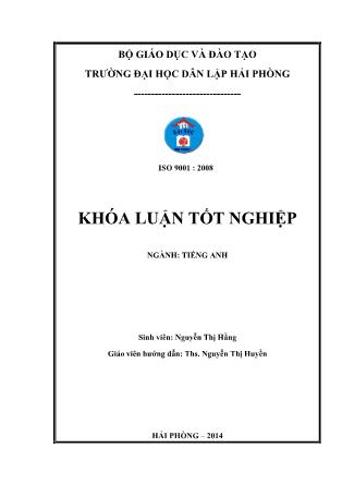 Khóa luận A study on common pronunciation mistakes faced by first year english mojors at Haiphong Private University - Nguyễn Thị Hằng