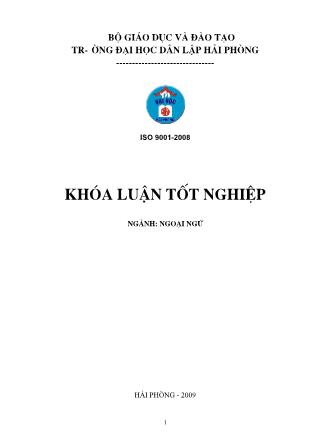 Khóa luận A study on compound nouns in some famous literature works - Nguyễn Thị Huệ