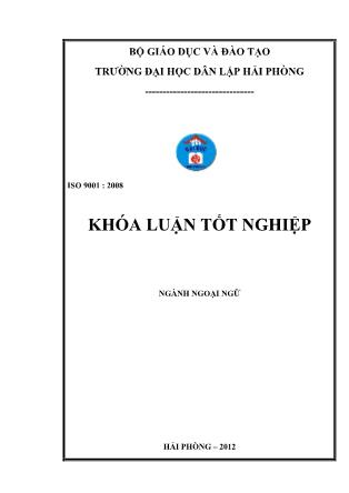 Khóa luận A study on english and vietnamese idioms which contain words denoting time - Phạm Thị Tươi
