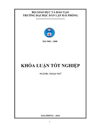 Khóa luận A study on english food-Related idioms and proverbs and equivalents in Vietnamese - Lê Thị Thanh Trà