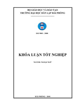 Khóa luận A study on how to make an effective presentation for the fourth-Year english majors at Haiphong private university