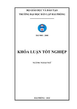 Khóa luận A study on irony in some o’ Henry’s short stories - Hoàng Anh Tuấn