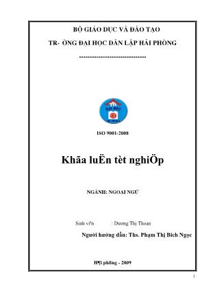 Khóa luận A study on language of advertisements in foreign newspapers - Duong Thi Thoan