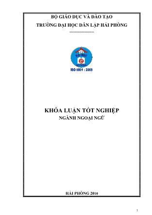Khóa luận A study on punctuation errors in writing of first year english majors at HPU - Nguyễn Cẩm Vân