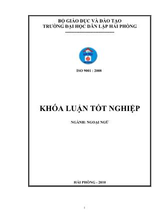 Khóa luận A study on subjunctive and errors made by Vietnamese learners - Phạm Thị Linh