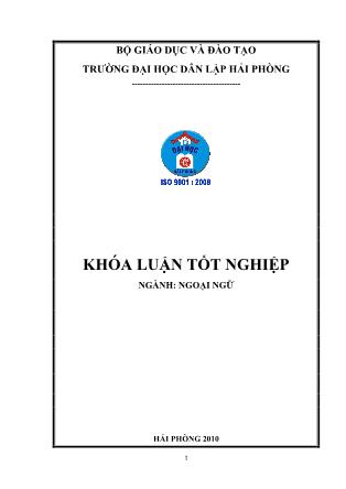 Khóa luận A study on techniques to deal with non-Equivalence in translating english idioms into vietnamese