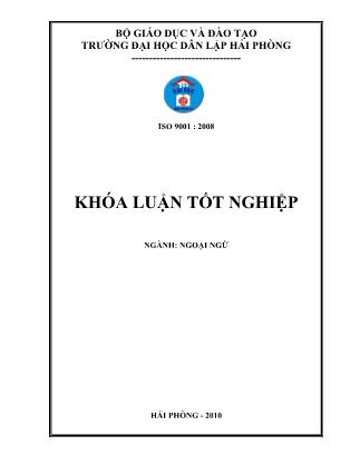 Khóa luận A study on translation of english terminologies related to water sector - Vu Thi Thu Huong
