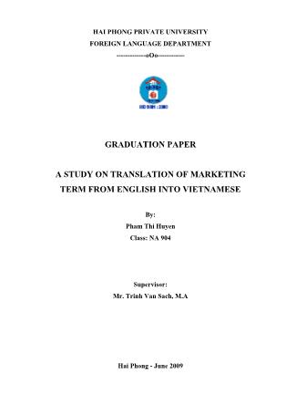 Khóa luận A study on translation of movie titles from English into Vietnamese - Pham Thi Huyen