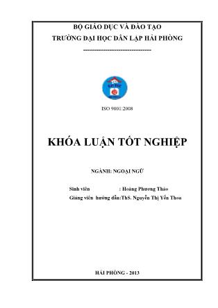 Khóa luận An analysis of nouns formed by suffixes in english-A case study of the textbook “Solutions–Pre-Intermediate”