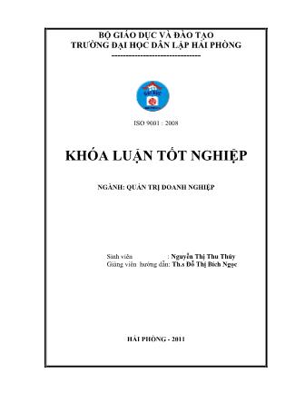 Khóa luận Biện pháp nâng cao hiệu quả sử dụng nguồn nhân lực tại công ty cổ phần hóa chất vật liệu điện Hải Phòng - Nguyễn Thị Thu Thủy