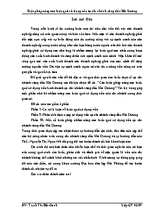 Khóa luận Biện pháp nâng cao hiệu quả sử dụng vốn tại chi nhánh xăng dầu Hải Dương - Trịnh Thị Hải Oanh