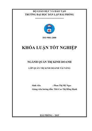 Khóa luận Chiến lược phát triển lớp quản trị kinh doanh tài năng cho khoa quản trị kinh doanh của trường đại học dân lập Hải Phòng - Phan Thị Mỹ Ngọc