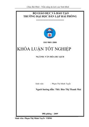 Khóa luận Chùa Bái Đình-Tiềm năng du lịch của Ninh Bình