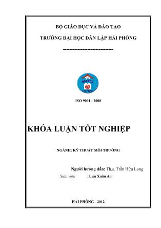 Khóa luận Đánh giá hiện trạng hệ thống xử lý nước thải của bệnh viện Việt-Tiệp, đề xuất các giải pháp nhằm nâng cao hiệu quả xử lý - Trần Hữu Long