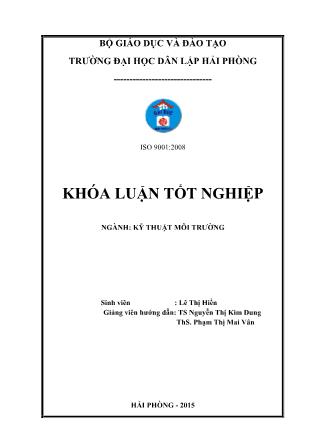 Khóa luận Đánh giá hiện trạng môi trường nước của đảo Phú Quốc - Lê Thị Hiền