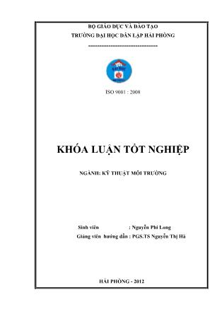 Khóa luận Đánh giá hiện trạng và đề xuất giải pháp bảo vệ môi trường tại trang trại lợn tập trung huyện Vĩnh Bảo - Nguyễn Phi Long