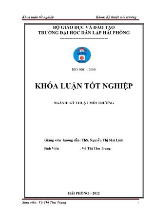 Khóa luận Đánh giá hiện trạng và đề xuất giải pháp nâng cao hiệu quả quản lý chất thải rắn tại huyện Vĩnh Bảo-Hải Phòng - Nguyễn Thị Mai Linh