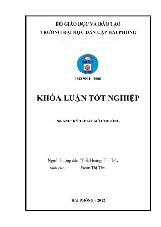 Khóa luận Đánh giá hiệu quả của một số mô hình xã hội hóa hoạt động bảo vệ môi trường tại Hà Nội - Hoàng Thị Thúy