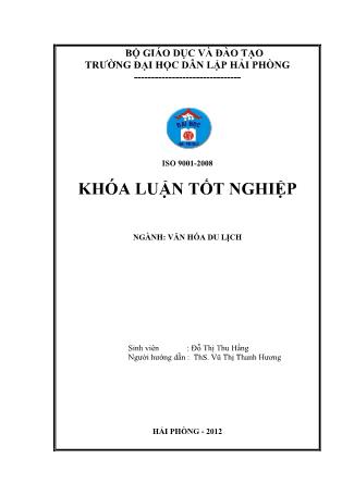 Khóa luận Đánh giá tài nguyên du lịch nhân văn của thành phố Hưng Yên