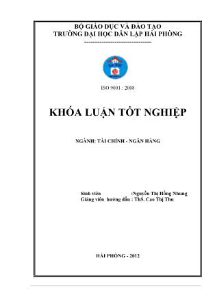 Khóa luận Dụng tại ngân hàng thương mại cổ phần công thương Việt Nam chi nhánh Đồ Sơn - Nguyễn Thị Hồng Nhung