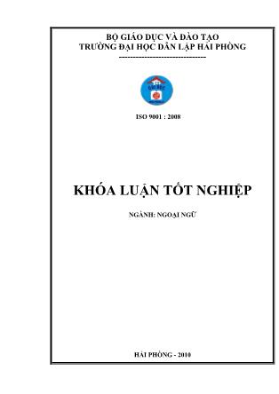 Khóa luận English idioms and proverbs expressing human feelings and emotions - Lương Thị Bích THủy