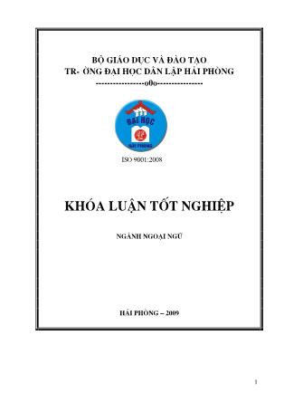 Khóa luận English idioms, proverbs and sayings relating to relationship