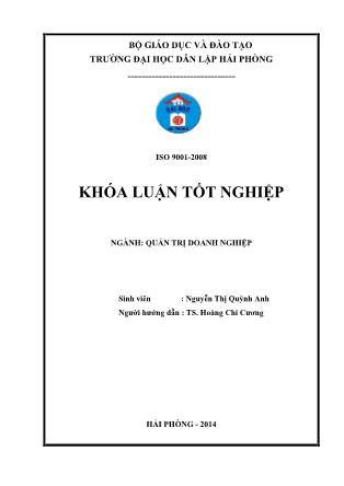 Khóa luận Giải pháp marketing nhằm đẩy mạnh tiêu thụ sản phẩm của công ty cổ phần dịch vụ thương mại đầu tư Thái Anh - Nguyễn Thị Quỳnh Anh