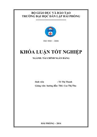 Khóa luận Giải pháp nâng cao hiệu quả chất lượng tín dụng tại ngân hàng thương mại cổ phần Sài Gòn Thương Tín-Chi nhánh Hải Phòng