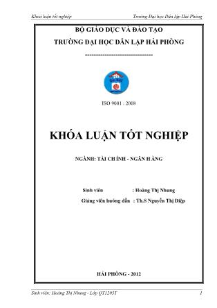 Khóa luận Giải pháp nâng cao hiệu quả hoạt động huy động vốn tại ngân hàng thương mại cổ phần dầu khí toàn cầu chi nhánh Hải Phòng