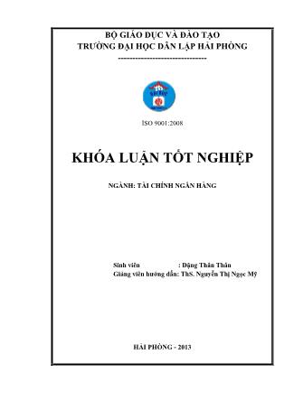 Khóa luận Giải pháp nâng cao hiệu quả hoạt động huy động vốn tại ngân hàng thương mại cổ phần công thương Hải Phòng