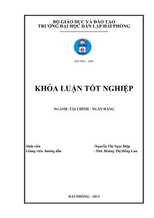 Khóa luận Giải pháp nâng cao hiệu quả hoạt động tín dụng tại ngân hàng thương mại cổ phần Nam Việt-Chi nhánh Hải Phòng