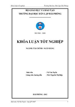 Khóa luận Giải pháp nâng cao hiệu quả huy động vốn tại chi nhánh ngân hàng nông nghiệp và phát triển nông thôn huyện Thuỷ Nguyên