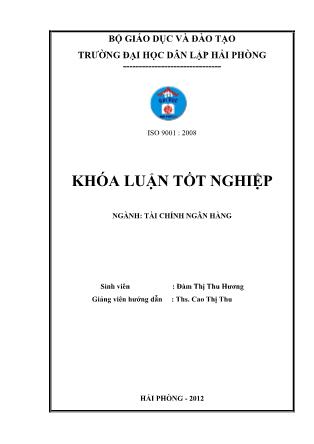 Khóa luận Giải pháp nâng cao hiệu quả huy động vốn tiền gửi tại ngân hàng thương mại cổ phần Nam Việt-Chi nhánh Hải Phòng