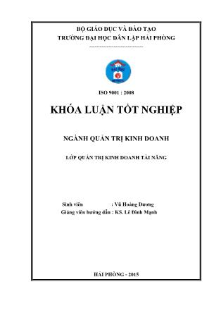 Khóa luận Giải pháp nhằm nâng cao hiệu quả hoạt động kinh doanh dịch vụ logistics tại công ty TNHH thương mại và vận tải Hưng Phát - Vũ Hoàng Dương