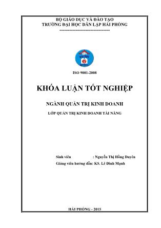 Khóa luận Giải pháp phát triển dịch vụ hỗ trợ lao động cho các doanh nghiệp tại công ty TNHH tư vấn quản lý và đào tạo Lê Mạnh - Nguyễn Thị Hồng Duyên