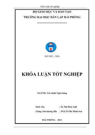 Khóa luận Giải pháp tăng cường huy động vốn tại ngân hàng thương mại cổ phần Đại Dương-Chi nhánh Hải Phòng